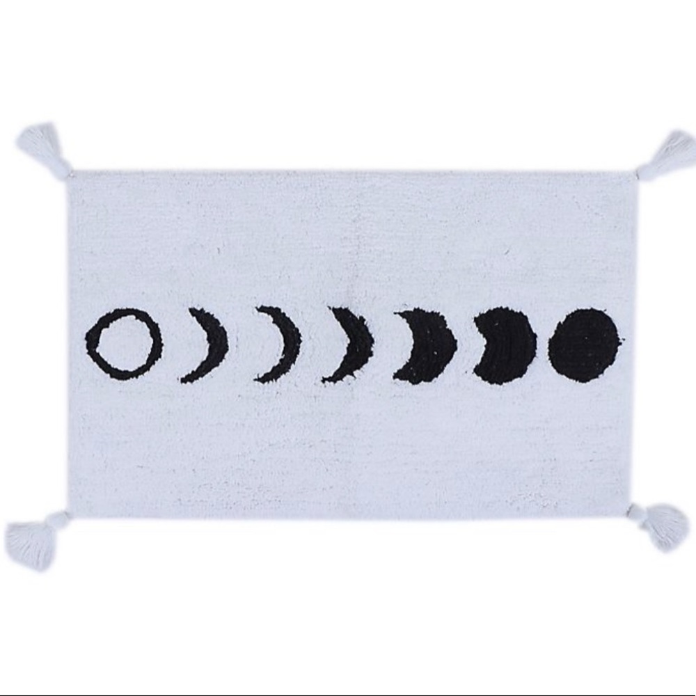 Large Wild Sage Vienna Lunar Moon Phase Rug with Tassels